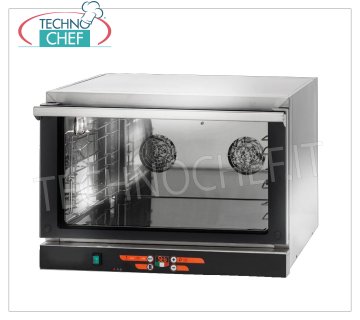 Horno Eléctrico de Convección Digital, 3 Bandejas 600x400 mm, Controles Digitales, mod.FED03NEPSV HORNO ELÉCTRICO DE CONVECCIÓN, capacidad 3 BANDEJAS de mm 600x400 (excluidas), MANDOS DIGITALES, V.230 / 1, Kw.3.15, Peso 35 Kg, dim.mm.775x700x560h