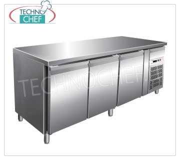 Forcar - Mesa Frigorífica 3 Puertas, Temp.+2°/+8°C, lt.580, Ventilada, Clase B, mod.G-PA3100TN Mesa Frigorífica 3 PUERTAS con cajón neutro, Profesional, 580 litros de capacidad, temperatura +2°/+8°C, Bandejas Pastelería 600x400 mm, refrigeración ventilada, ECOLÓGICO en Clase C, Gas R290, V.230/1, Kw.0, 26, peso 152 kg, dim.mm.2020x800x860h