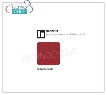 Panel de ecopiel rojo Panel interno en cuero ecológico rojo, dimensiones 540x540x1.2h mm