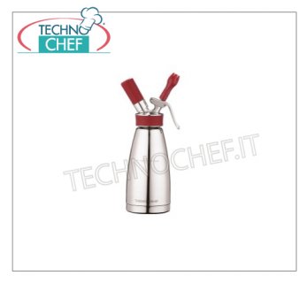 Sifón de doble pared de acero inoxidable, multipropósito, de Lt 0,5 - cod. 41455T55 THERMO WHIP Acero inoxidable multipropósito de doble pared Sifón THERMO - Línea THERMO WHIP, adecuado para preparaciones de frío y caída