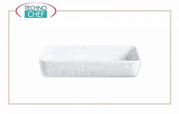 Fuente de horno rectangular de porcelana con nervaduras