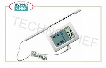 pin termómetros Termómetro digital con display y la sonda pin 130 cm de largo, intervalo de -50 ° a + 200 ° C, división 1 ° C, tamaño de 6,5x9,5 cm