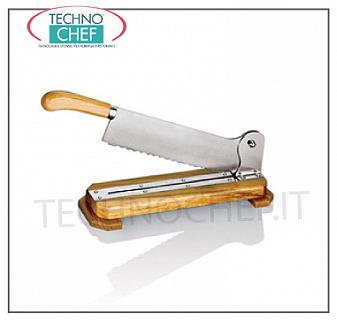 Technochef - Cortadora de pan manual Cortadora de pan-Cortadora de pan manual sobre base de madera, Peso 2,1 Kg, tenue. mm. 410x150x100h