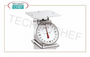 básculas mecánicas escala mecánica, acero inoxidable, giratorio de línea 25 cm de diámetro, velocidad de flujo 20 Kg, la división de 100 gramos