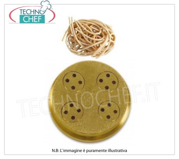 Technochef - Die Bigoli / Pici toscani 3 mm Troquel de bronce para Bigoli toscano / Pici 3 mm