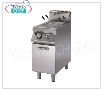Technochef - COCINA DE PASTA A GAS en MUEBLES, tanque de 1 Lt.26, mod.PK70 / 40CPGS Cocina de pasta de gas en gabinete, Línea 700, 1 tanque de acero inoxidable de lt.26, potencia térmica Kw. 9.5, Peso 72 Kg, dimensiones mm 400x730x870h