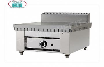 Pequeña cocina a GAS con PLACA DE ACERO, versión Top Cocina a gas piadina en versión top con placa de acero 600x600 para 4 piadinas, potencia térmica 6,7 ​​kw, dim. exterior mm 650x730x440h