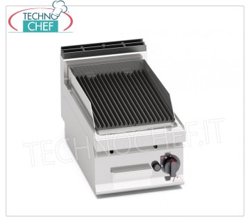 TECHNOCHEF - PARRILLA A GAS DE PIEDRA DE LAVA, 1 módulo SUPERIOR, Mod.PLG40B/G PARRILLA A GAS DE PIEDRA DE LAVA, BERTOS, Línea MACROS 700, Serie COMFORT POWER, 1 módulo SUPERIOR con ZONA DE COCCIÓN mm 350x515, potencia térmica Kw.6,9, Peso 37 Kg, dim.mm.400x700x290h