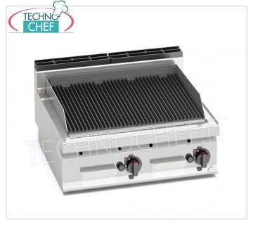 TECHNOCHEF - PARRILLA A GAS DE PIEDRA DE LAVA, módulo DOBLE SUPERIOR, Mod.PLG80B/G PARRILLA A GAS DE PIEDRA DE LAVA, BERTOS, Línea MACROS 700, Serie COMFORT POWER, módulo DOUBLE TOP con ZONA DE COCCIÓN mm 700x515, potencia térmica Kw.13,8, Peso 68 Kg, dim.mm.800x700x290h