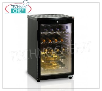 COOL HEAD - Technochef, Vinoteca Refrigerada 1 Puerta de Cristal, 85 lt., temp. +4°/+10°C, Mod. RCS85