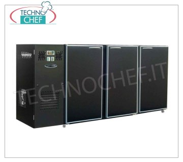 Volver nevera mostrador para bares multiuso refrigerado de nuevo contador, 3 puertas ciegas skinplate, ventilado, temp. + 2 ° a + 8 °, V 230/1, 3,96 kW, dim. mm 1740x540x850h.