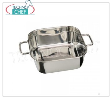 Ilsa - ASADOR INOX CUADRADO 1 PORCIÓN 2 asas ASADOR CUADRADO 2 asas, Colección Monoportions, en ACERO INOXIDABLE, dim.mm.120x120x45h.