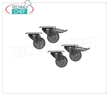 Kit de 4 ruedas giratorias (2 con freno)