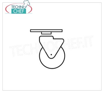 Ruedas de acero inoxidable diámetro 125 mm Kit ruedas acero inox/placa teflón diam. 125 2 giratoria-2 con freno