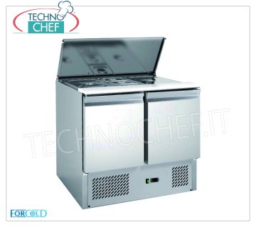 Saladette Refrigerada 2 Puertas, Preparada para 2 sartenes GN 1/1 y 1/6, mod .G-S900-FC