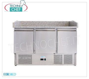 Mostrador refrigerado para pizza, 3 puertas, dim.mm.1400x700x1020h