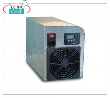 Generador de ozono profesional de 2 g / h, portátil para salas de hasta 120 m / cúbico Generador de ozono portátil de 2 gr / h para habitaciones de hasta 120 m / cúbico, de acero inoxidable, V. 230/1, 0,25 kw dimensiones 310x150x200h mm