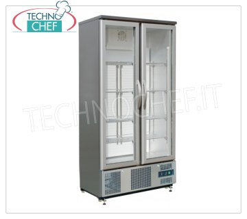 Forcar - Nevera para bebidas, 2 puertas, lt.490, estática, temperatura + 2 ° / + 8 ° C, mod. G-SC500GSS Refrigerador profesional para bebidas, 2 puertas de vidrio, lt.490, temperatura + 2 ° / + 8 ° C, estática, gas R600a, iluminación led, V.230 / 1, Kw.0.25, peso 125 Kg, dim.mm.920x520x1880h