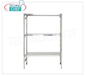 TECHNOCHEF - Estante de acero inoxidable, módulo con 3 estantes lisos, PROFUNDO 30 cm, ALTURA 150 cm. Estante de acero inoxidable 304 Brillante con 3 estantes lisos, Capacidad global 3x100 Kg, montaje con gancho, módulo 60x30x150h cm