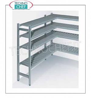 Estantería de aluminio con 3 filas de estanterías.