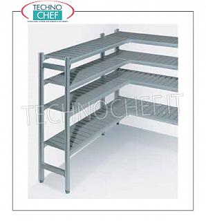 Estantería de aluminio con 3 filas de estanterías. Estantería de celda en ALUMINIO ANODIZADO para celda Mod.KLM16-16 / S10, con 3 filas de estanterías extraíbles en aluminio gris de ALTA RESISTENCIA ATOXICA ESPECIAL