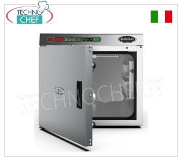 SPIDOCOOK - Horno Eléctrico de Baja Temperatura y Mantenimiento CALDOLUX, Mod.SCH030 Horno eléctrico para cocción a baja temperatura y mantenimiento de alimentos cocinados, línea CALDOLUX, capacidad 3 bandejas GN 1/1 (no incluidas), panel de control digital, completo con sonda al corazón, V.230/, Kw.0,76, Peso 25 Kg, dim .mm.436x645x409h