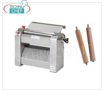 Laminadora de pasta ROGA con rodillos de 320 mm, Profesional, Mod.SF320 Laminadora de pasta con rodillos de acero inoxidable de 320 mm de LARGO, V 400/3, kW 0,60, dim. mm 550x350x400h