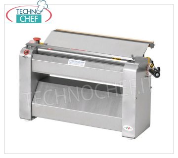 Laminadora de pasta ROGA con rodillos de acero inoxidable de 50 cm, Profesional, Mod.SF500TX Laminadora de pasta con rodillos de acero inoxidable de 500 mm de LARGO, V 400/3, kW 0,60, dim. mm 750x450x450h