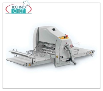 LAMINADOR PROFESIONAL para Pastelería con CINTAS 95x50 cm, mod. SF-BECO-95 Encimera Laminadora de Pastelería con CINTURONES-ALFOMBRAS de 950x500 cm, MANDOS MANUALES, MESAS Plegables Largo mm. 950, ROLLOS DE LAMINACIÓN mm. 500, APERTURA RODILLO de: 0 a 40 mm, Peso Kg 99, kw 0,55, dim. abierto mm. 2000x870x600h