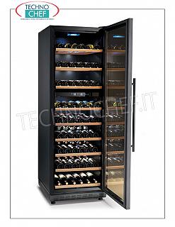 Bodega Refrigerada 1 puerta de vidrio, capacidad 182 botellas, doble temperatura