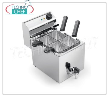 COCINA DE PASTA ELÉCTRICA con TANQUE de lt.6.0 Encimera eléctrica de encimera, lt. 6.0, completo con 4 cestas y grifo de drenaje del lavabo delantero, V 230/1, Kw 3.00, Peso 10 Kg, dim.mm.270x420x360h.