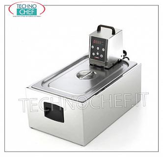 Lavabo Gastro-Norm de acero inoxidable con tapa Lavabo Gastro-Norm 1/1 en acero inoxidable con tapa equipada con prácticas asas de transporte, capacidad 27 litros, peso 7.7 Kg, dim. mm. 565x360x230h