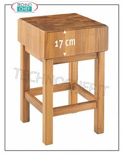 Tacos de carnicero de madera de Acacia de 17 cm de espesor con pedestal Bloque de madera con pedestal