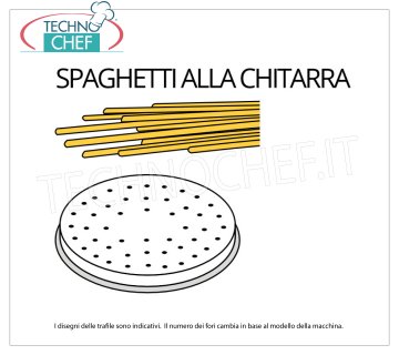 Technochef - DIE GUITARRA ESPAGUETI en ALEACIÓN DE LATÓN-BRONCE Troquel spaghetti en aleación latón-bronce 2x2 mm, para modelo MPF1.5N