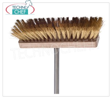 TECHNOCHEF - Cepillo rectangular de madera con mango de acero inoxidable, Mod.2764/22B