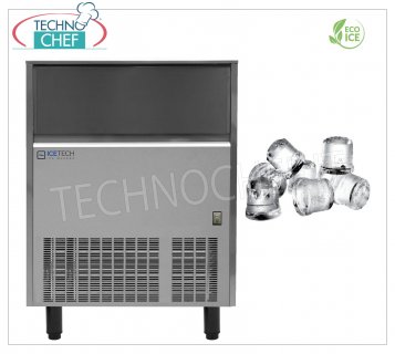 ICETECH - MÁQUINA DE HIELO en CUBOS COMPLETOS, Rendimiento 134-136 Kg / 24 horas, DEPÓSITO 60 Kg, Profesional, modelo SS135 Máquina de cubitos de hielo completa, rendimiento 134 Kg / 24 horas, almacenamiento 60 Kg, exterior de acero inoxidable, refrigeración por aire, Gas R290, V.230 / 1, Kw.1.15, peso Kg.83, dim.mm 930x565x915h