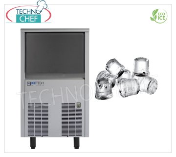 ICETECH - MÁQUINA DE HIELO en CUBOS COMPLETOS, Rendimiento 43-45 Kg / 24 horas, DEPÓSITO 15 Kg, Profesional, modelo SS45
