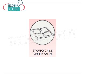 TECHNOCHEF - Molde de aluminio Anticoradal, Mod.GN1/8 Molde de aluminio anticoradal para Mod.SEAL400 con 4 cavidades para bandejas Gastro-norm 1/8, mm 160x130