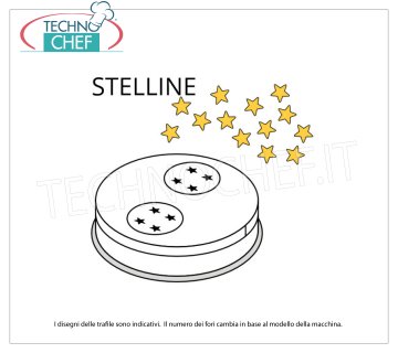 Technochef - MATRIZ ESTRELLAS ALEACION LATÓN-BRONCE Matriz para estrellas en aleación de latón-bronce de 5 mm, para modelo MPF1.5N