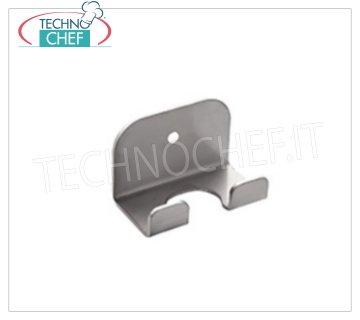 TECHNOCHEF - Soporte de pala de pared, Mod.2800 / 1 Soporte de pala de pared de acero inoxidable 18/10, 1 lugar, dim.cm.6x3.5x4h