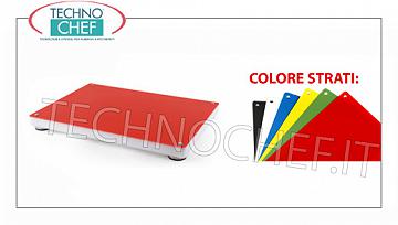 Technochef - Tablas de cortar de polietileno con 6 capas de colores intercambiables TABLERO DE CORTE con BASE DE POLIETILENO de 22 mm de espesor, con 6 CAPAS COLOREADAS INTERCAMBIABLES, serie PROFBOARD, con PIES DE GOMA ANTIDESLIZANTES, PERNOS DE ACERO INOXIDABLE para el montaje de repuestos, dim.mm.280x280