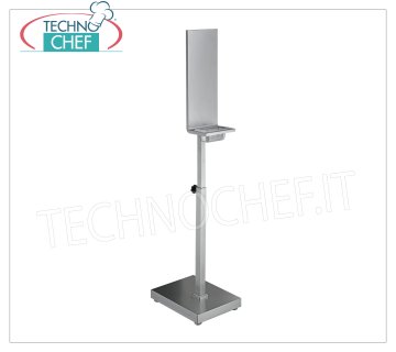 Soporte de acero inoxidable regulable en altura para dispensador Soporte para dispensador manual o automático, de acero inoxidable, altura ajustable de 1200 mm a 1600 mm, peso 9 kg, dimensiones 680x320x225h mm