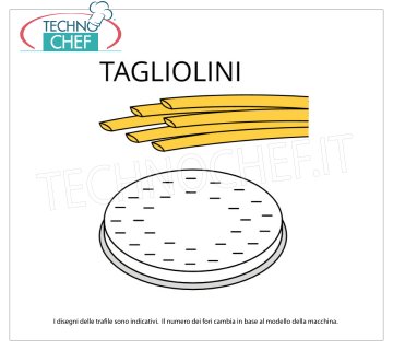 Technochef - MATRIZ TAGLIOLINI en ALEACIÓN DE LATÓN-BRONCE Matriz para tagliolini en aleación latón-bronce 3 mm, para modelo MPF1.5N