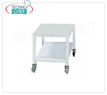 TECHNOCHEF - Mesa de soporte con ruedas, Mod.TAVSU Mesa de soporte pintada en blanco con ruedas, dim.mm.500x550