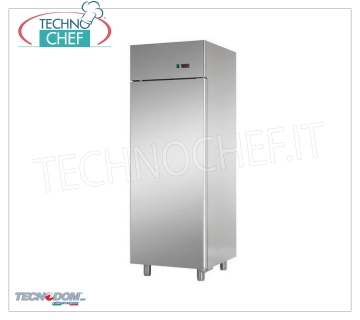 TECNODOM - Mueble Frigorífico 1 Puerta, 600 Lt., Profesional, Ventilado, Clase D, Mod AF06EKOMTN. Armario Frigorífico 1 Puerta, marca TECNODOM, estructura de acero inoxidable, capacidad lt.600, temperatura de funcionamiento 0°/+10°C, refrigeración ventilada, V.230/1, Kw.0,385, Peso 100 Kg, dim.mm .710x700x2030h