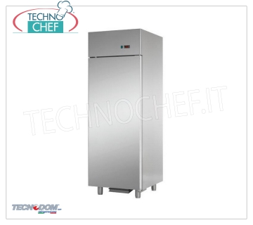 TECNODOM - Mueble Frigorífico Profesional para Pescado Fresco, 1 Puerta, lt.700, Mod AF07EKOMTNFH Armario frigorífico de 1 puerta, marca TECNODOM, estructura de acero inoxidable, capacidad 700 litros, temperatura de funcionamiento -2°/+8°C, refrigeración ventilada, incluye 6 bandejas GN1/1, V.230/1, Kw.0,385, Peso 110 Kg , dim.mm.710x800x2030h