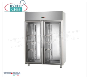 Technochef - Refrigerador 2 puertas de vidrio, lt.1200, Profesional, mod AF12EKOMTNPV Refrigerador 2 puertas de vidrio, lt.1200, temperatura 0°/+10°C, refrigeración ventilada, V.230/1, Kw.0.57, Peso 171 Kg, dim.mm.1420x700x2030h