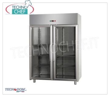 TECNODOM - Congelador-Congelador 2 puertas vidrio, lt.1400, temperatura negativa Congelador-Congelador 2 puertas de vidrio, marca TECNODOM, con estructura de acero inoxidable, capacidad 1400 litros, baja temperatura -18°/-22°C, refrigeración ventilada, V.230/1, Kw.0,7, Peso 199 Kg, dim.mm.1420x800x2030h