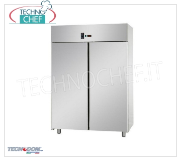 Frigorífico Industrial-Profesional 2 puertas, lt.1400, PASTELERÍA, marca TECNODOM Armario frigorífico de 2 puertas, marca TECNODOM, con estructura de acero inoxidable, capacidad lt.1400, temperatura de funcionamiento 0°/+10°C, refrigeración ventilada, Bandejas PASTELERÍA 600x400 mm, V.230/1, Kw.0,57 , Peso 160 Kg , dim.mm.1420x800x2030h