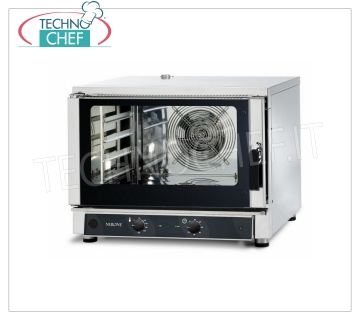 TECNODOM-Horno Eléctrico Convección 4 Bandejas GN 1/1, MANDOS MECÁNICOS, mod. NERONE MEDIA 4 MEC. HORNO CONVECCIÓN Eléctrico Convección, Profesional, capacidad 4 bandejas Gastro-Norm 1/1 o 600x400 mm (excluidas), MANDOS MECÁNICOS, V.400/3 + N, Kw.5,45, Peso 79 Kg, dim.mm.840x910x670h